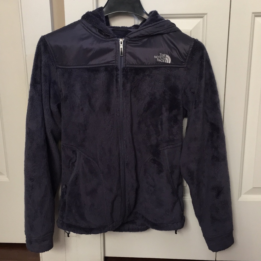 The North Face fuzzy zip up jacket